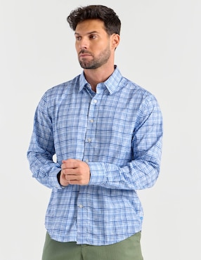 Camisa casual Haggar manga larga para hombre