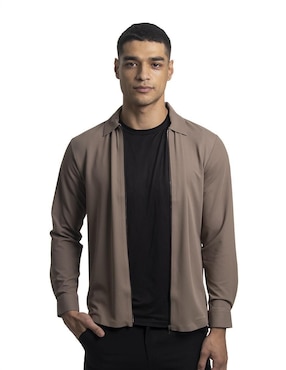 Camisa casual Boroni manga larga para hombre