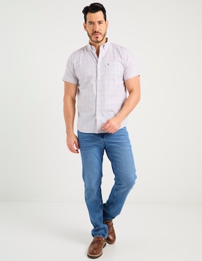 Camisa casual Dioro de algodón manga corta para hombre