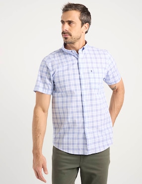 Camisa casual Dioro de algodón manga corta para hombre