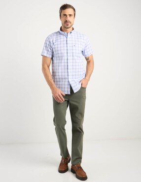 Camisa casual Dioro de algodón manga corta para hombre
