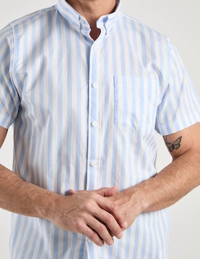 Camisa casual Dioro de algodón manga corta para hombre