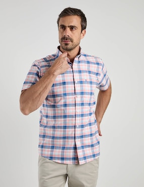 Camisa casual Dioro de algodón manga corta para hombre