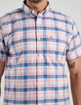 Camisa casual Dioro de algodón manga corta para hombre