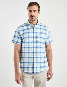 Camisa casual Dioro de algodón manga corta para hombre