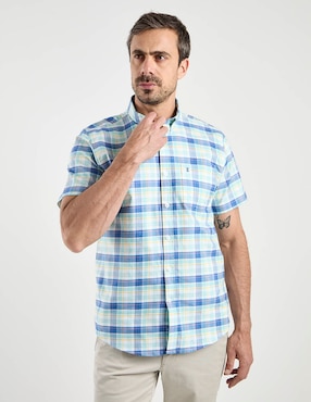 Camisa casual Dioro de algodón manga corta para hombre