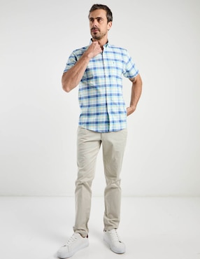 Camisa casual Dioro de algodón manga corta para hombre