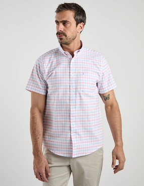 Camisa casual Dioro de algodón manga corta para hombre
