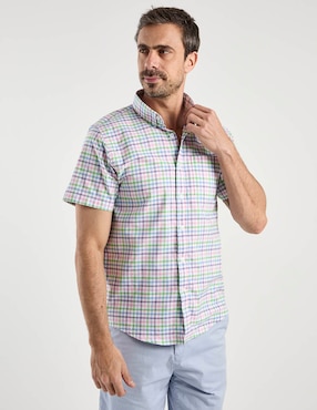 Camisa casual Dioro de algodón manga corta para hombre