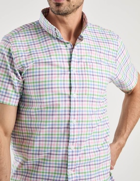 Camisa casual Dioro de algodón manga corta para hombre
