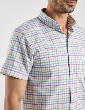 Camisa casual Dioro de algodón manga corta para hombre