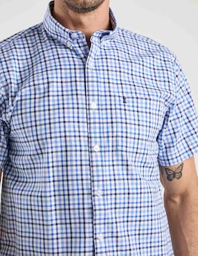 Camisa casual Dioro de algodón manga corta para hombre