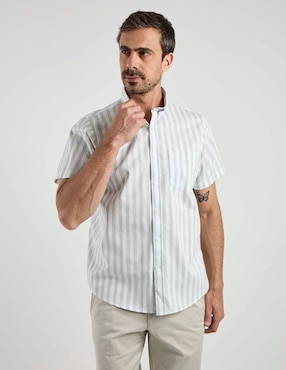 Camisa casual Dioro de algodón manga corta para hombre