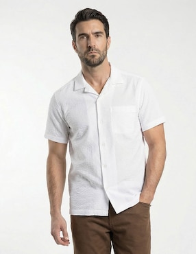 Camisa casual Dioro de algodón manga corta para hombre