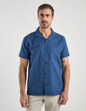 Camisa casual Dioro de algodón manga corta para hombre