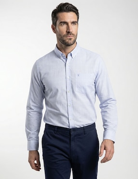 Camisa casual Dioro de algodón manga larga para hombre