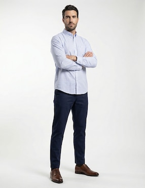 Camisa casual Dioro de algodón manga larga para hombre