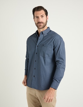 Camisa casual Cavalatti de algodón manga larga para hombre