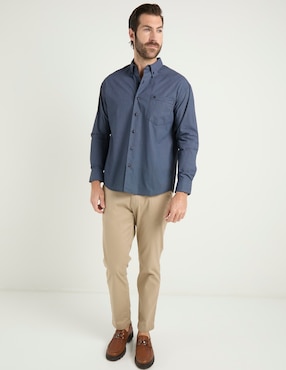 Camisa casual Cavalatti de algodón manga larga para hombre