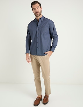 Camisa casual Cavalatti de algodón manga larga para hombre