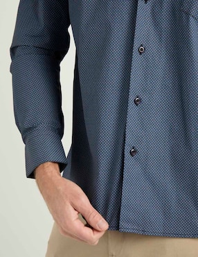 Camisa casual Cavalatti de algodón manga larga para hombre