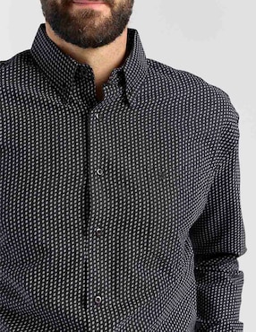 Camisa casual Cavalatti de algodón manga larga para hombre