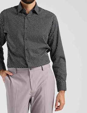 Camisa casual Cavalatti de algodón manga larga para hombre