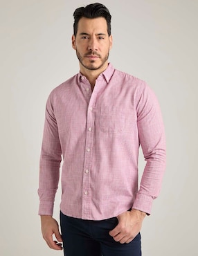 Camisa casual Polosur de algodón manga larga para hombre