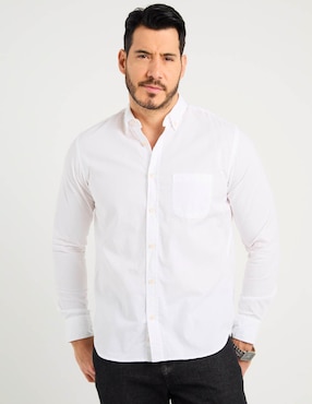 Camisa casual Polosur de algodón manga larga para hombre
