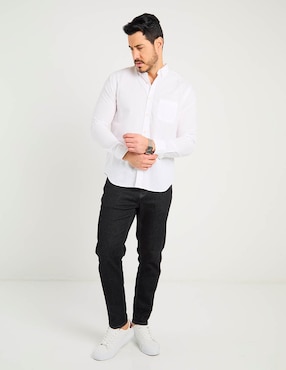 Camisa casual Polosur de algodón manga larga para hombre