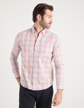 Camisa casual Polosur de algodón manga larga para hombre