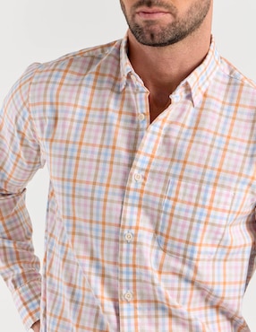 Camisa casual Polosur de algodón manga larga para hombre