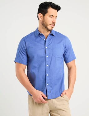 Camisa casual Dockers de algodón manga al codo para hombre