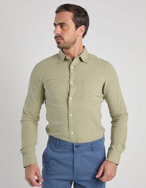 Camisa casual Dockers de algodón manga larga para hombre