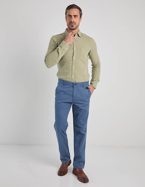Camisa casual Dockers de algodón manga larga para hombre