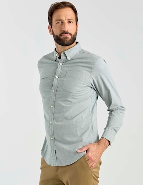 Camisa casual Dockers de algodón manga larga para hombre