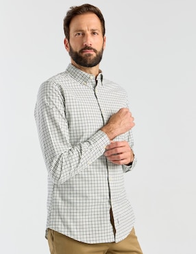 Camisa casual Dockers de algodón manga larga para hombre