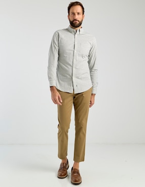 Camisa casual Dockers de algodón manga larga para hombre