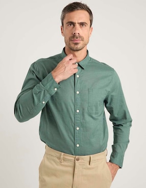 Camisa casual Dockers de algodón manga larga para hombre