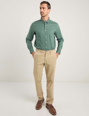 Camisa casual Dockers de algodón manga larga para hombre