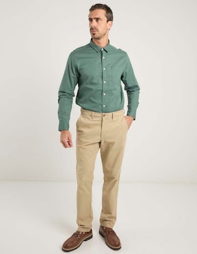 Camisa casual Dockers de algodón manga larga para hombre