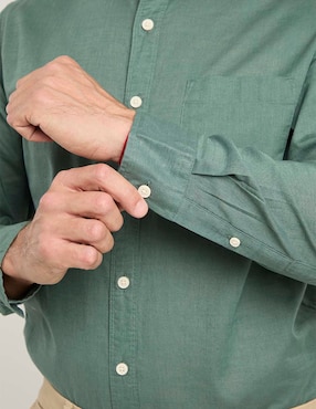 Camisa casual Dockers de algodón manga larga para hombre