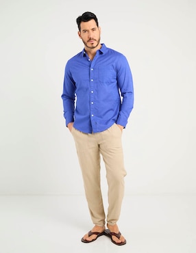 Camisa casual Dockers de algodón manga larga para hombre