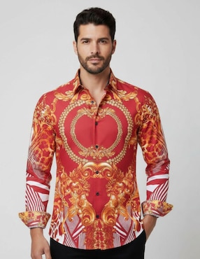 Camisa casual Pavini manga larga para hombre