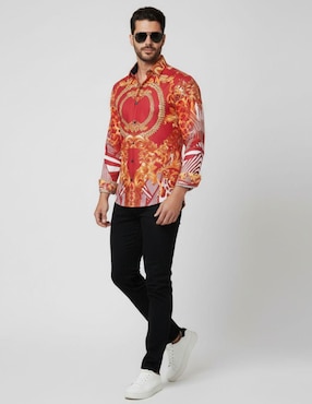 Camisa casual Pavini manga larga para hombre