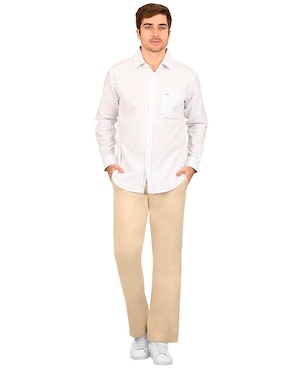 Camisa casual Ferrioni de algodón manga larga para hombre