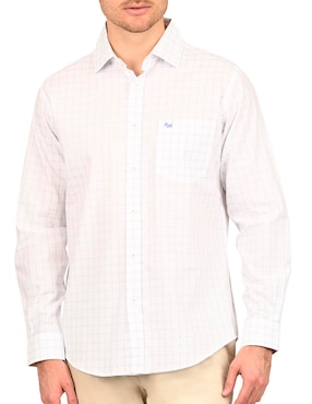 Camisa casual Ferrioni de algodón manga larga para hombre