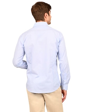 Camisa casual Ferrioni de algodón manga larga para hombre