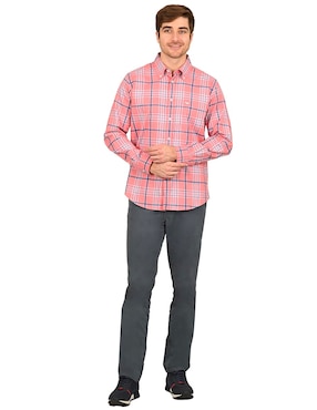 Camisa casual Ferrioni de algodón manga larga para hombre