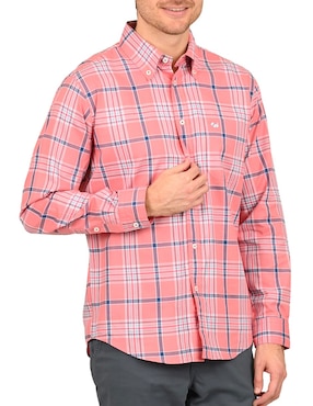 Camisa casual Ferrioni de algodón manga larga para hombre